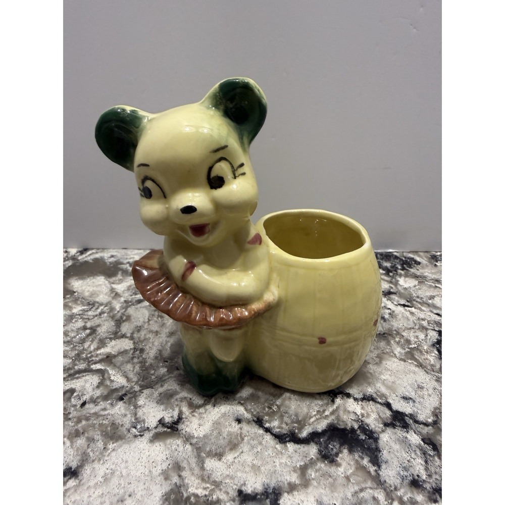 Vintage Kitsch Style Ballerina Teddy Bear Tutu Planter MCM Honey Pot Planter